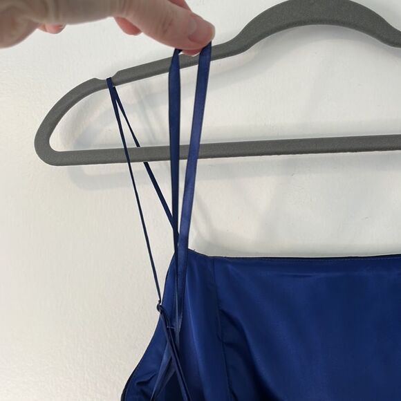 NWT Bardot Geri Taffeta Ruffle Mini Dress in Cobalt Blue 6/8 - Picture 8 of 12